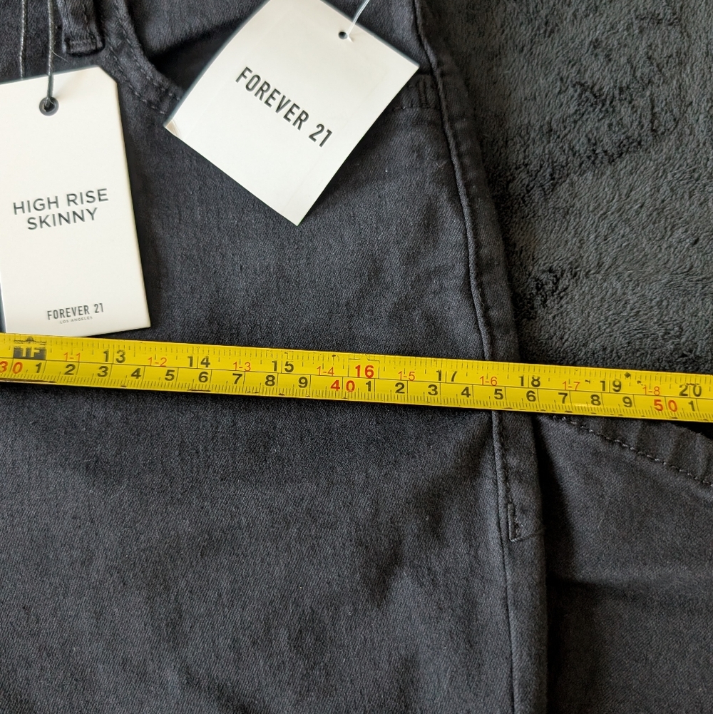 NWT Classic Black Minimal Skinny Emo Goth Skater Jeans Neutral Sz L Stretch image 9